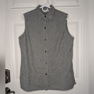 Carolina Colours Plus Women's Size 16W Black White Checked Sleeveless Tunic